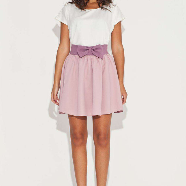 Elegant Bow-Accented Flared Mini Skirt