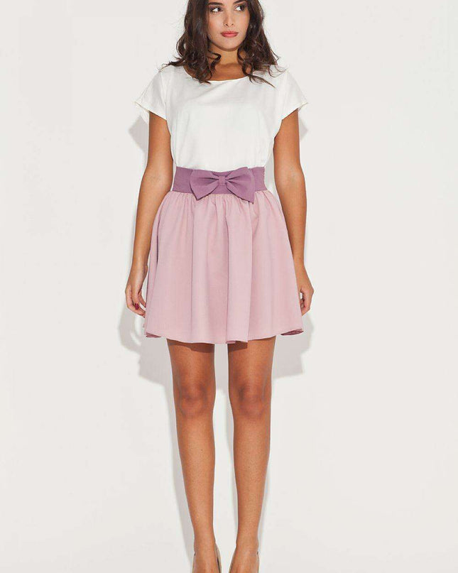 Elegant Bow-Accented Flared Mini Skirt
