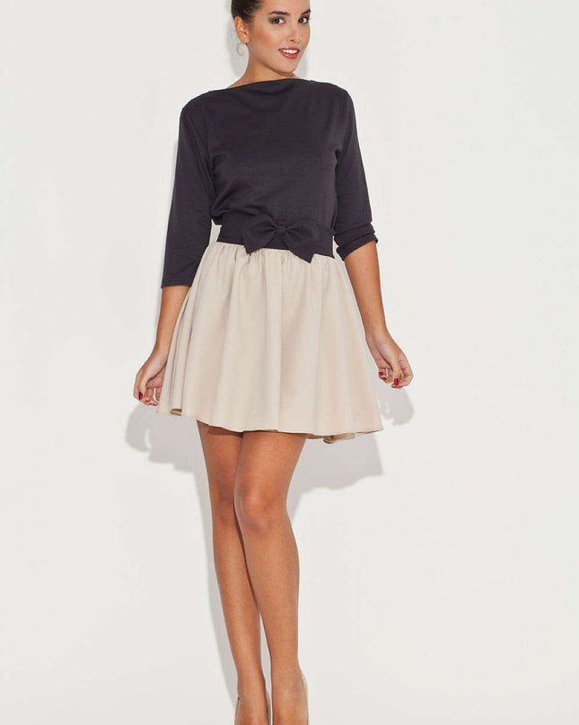 Elegant Bow-Accented Flared Mini Skirt