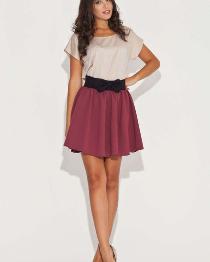 Elegant Bow-Accented Flared Mini Skirt