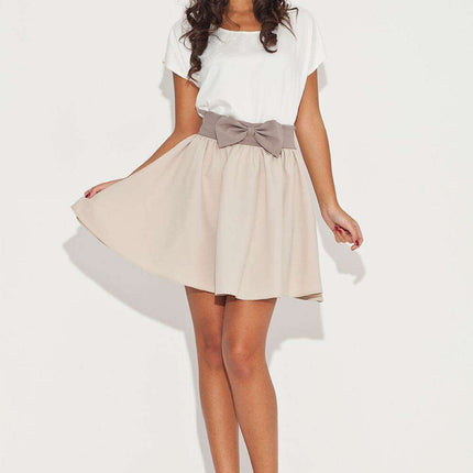 Elegant Bow-Accented Flared Mini Skirt