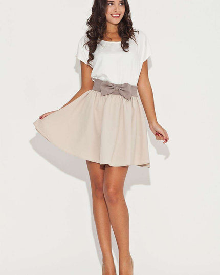 Elegant Bow-Accented Flared Mini Skirt