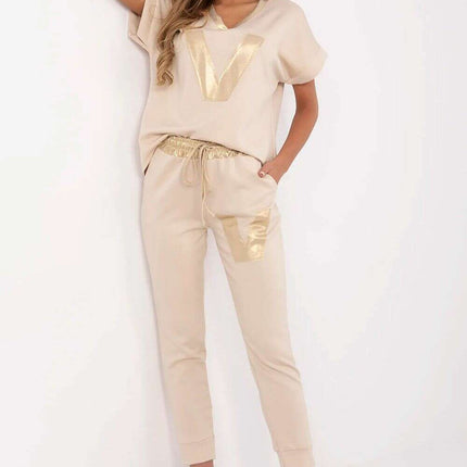 Set Model 209502 Women Blouse And Shorts Set Viscose Blend