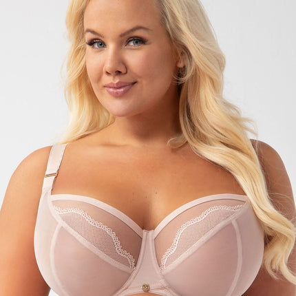 Gorsenia Lingerie Soft Comfort Bra with Adjustable Straps and Lace Tri