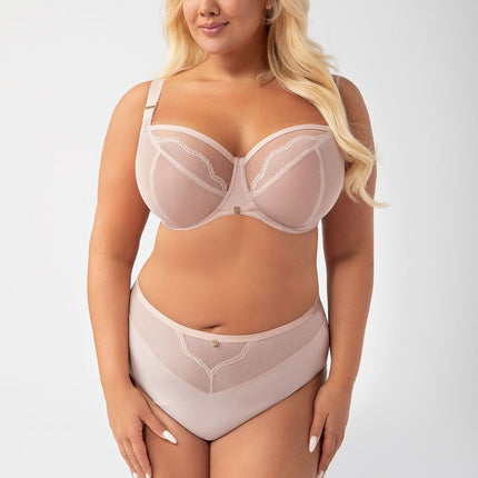 Gorsenia Lingerie Soft Comfort Bra with Adjustable Straps and Lace Tri