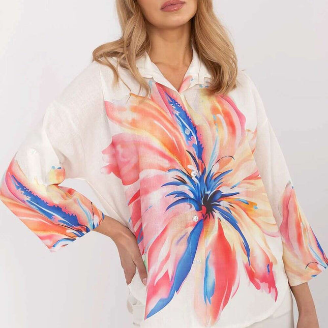 Shirt Model 209677 Breathable Linen Blend Shirt For Women