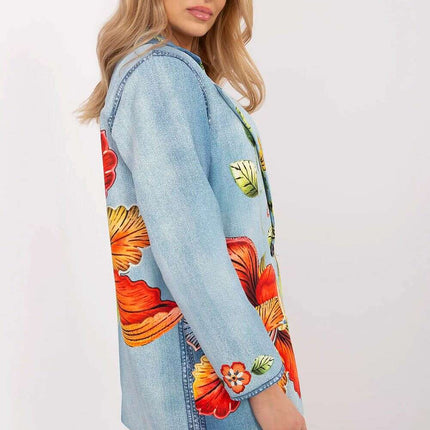 Italy Moda Floral Print Jacket For Women Casual Chic