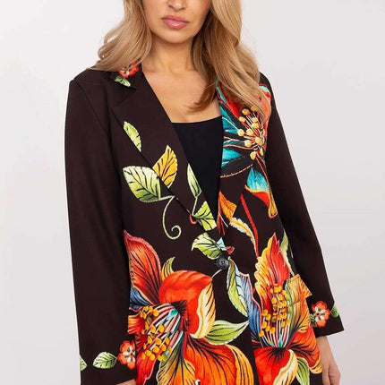 Italy Moda Floral Print Jacket For Women Casual Chic