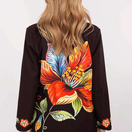 Italy Moda Floral Print Jacket For Women Casual Chic
