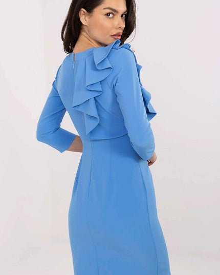 Lakerta Elegant Frill Design Cocktail Dress with Chic Sleeves