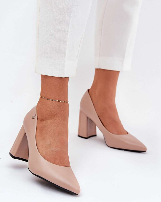 Block heel pumps model 209781