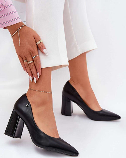 Block heel pumps model 209781