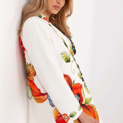 Italy Moda Floral Print Jacket For Women Casual Chic