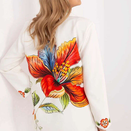 Italy Moda Floral Print Jacket For Women Casual Chic