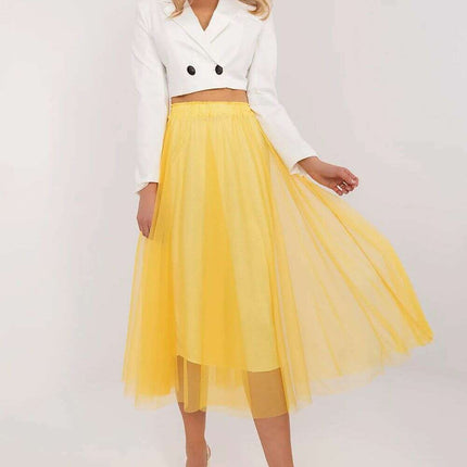 Yellow Tulle Midi Skirt Model 209831 By Italy Moda Label
