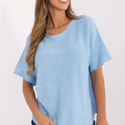 Short Sleeve Sweater Model 209981 Versatile Wardrobe