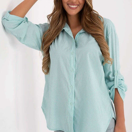 Yellow Plaid Long Sleeve Shirt for Women Model 210005