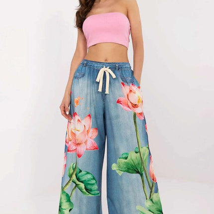 Chic High Waisted Palazzo Pants With Adjustable Tie Accent