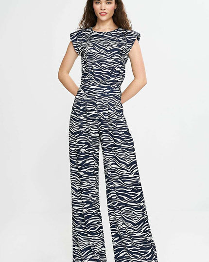 Nife Navy Jumpsuit Suit Model 210073 With Palazzo Pants