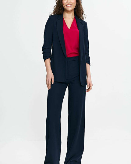 Pink Womens Blazer 210080 With Lapels No Fastening Loose Fit