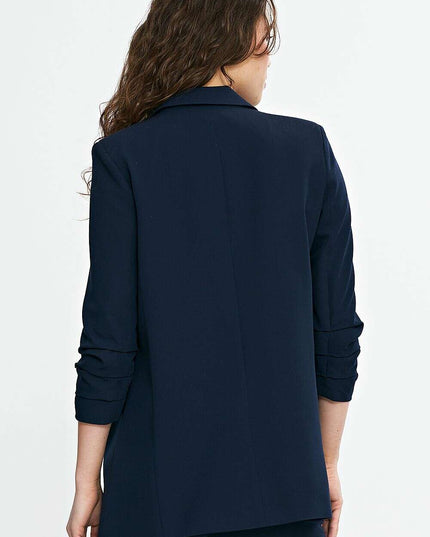 Pink Womens Blazer 210080 With Lapels No Fastening Loose Fit