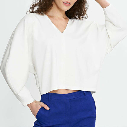 Pink Viscose Oversized Blouse With Balloon Batwing Sleeves