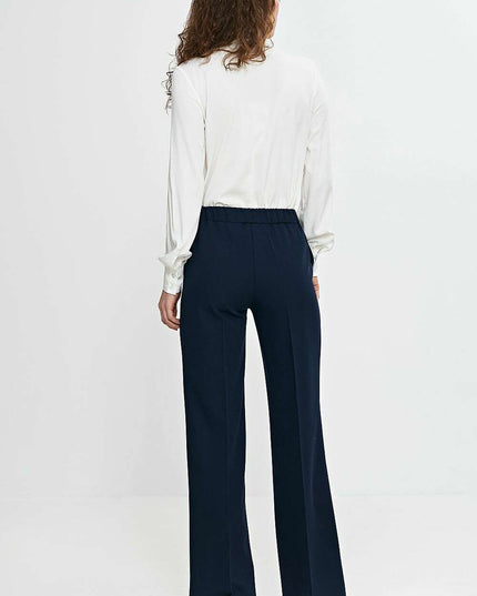 Elegant Beige Viscose Shirt For Women With Scarf Collar