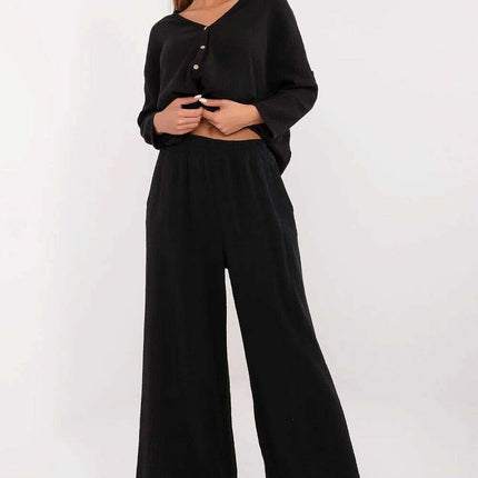 Women Palazzo Trousers 211270 Breathable Cotton in Pink