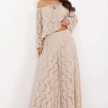 Elegant Lace Palazzo Trousers Model 211435 for Women