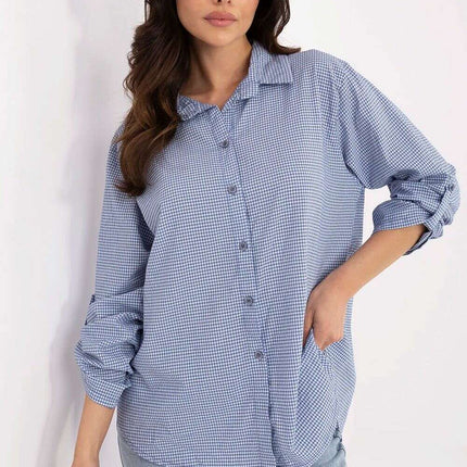 Yellow Plaid Long Sleeve Shirt for Women Model 210005