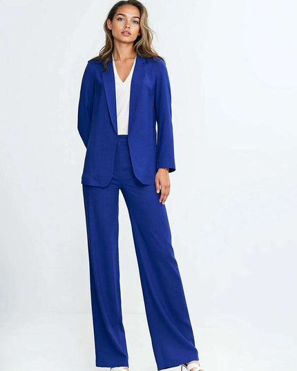 Pink High Waist Linen Blend Trousers For Women 211797