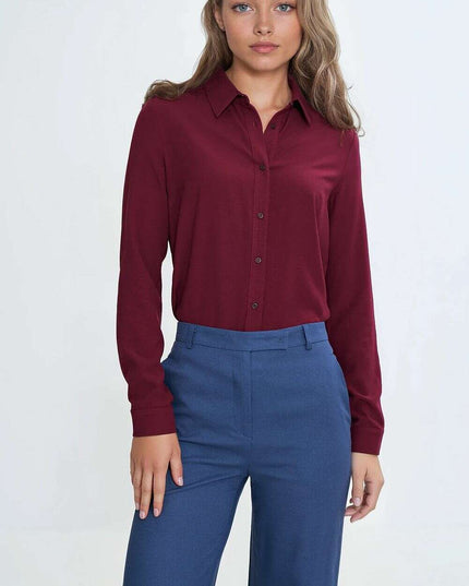Red Long Sleeve Shirt for Women Model 211800 Viscose Fabric