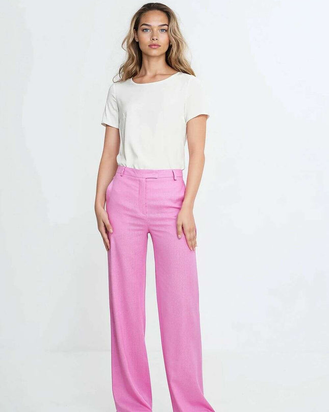 Beige Viscose Blouse For Women Boat Neck Short Sleeves