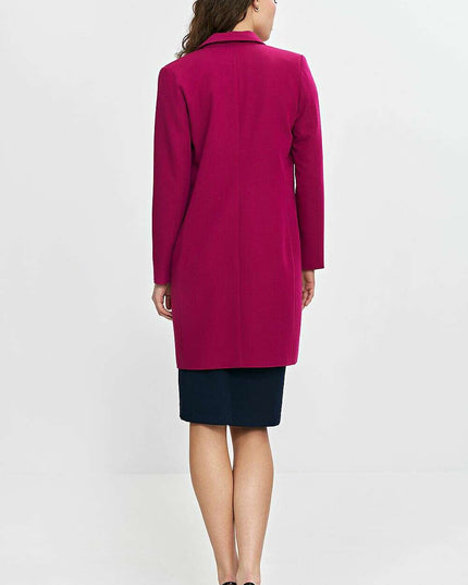 Violet Womens Knee Length Blazer Two Button Jacket