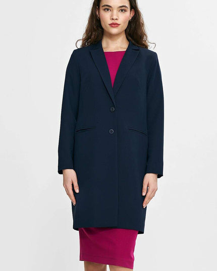 Violet Womens Knee Length Blazer Two Button Jacket