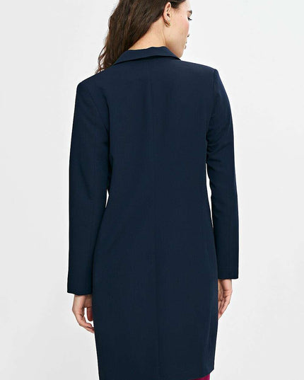 Violet Womens Knee Length Blazer Two Button Jacket