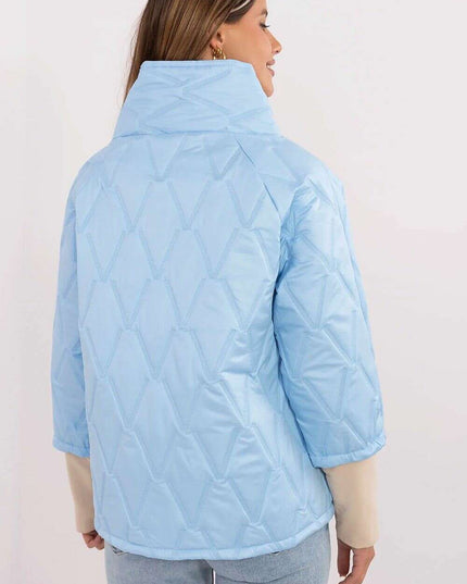 Casual Quilted Jacket Three Quarter Sleeves Polyester Women
