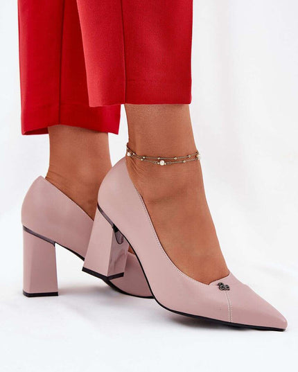 Block heel pumps model 211982