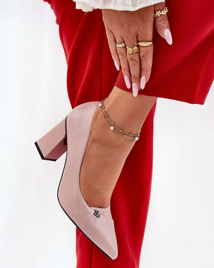 Block heel pumps model 211982