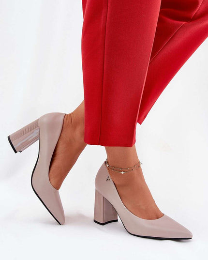 Block heel pumps model 209781