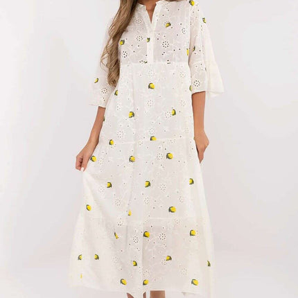 Daydress 212044 Maxi Cotton Boho Dress Beige Oversized