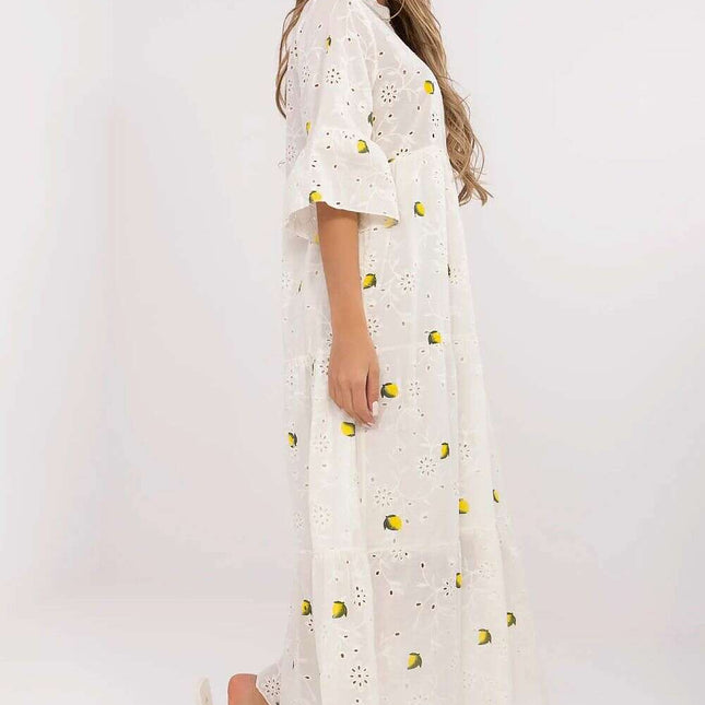 Daydress 212044 Maxi Cotton Boho Dress Beige Oversized