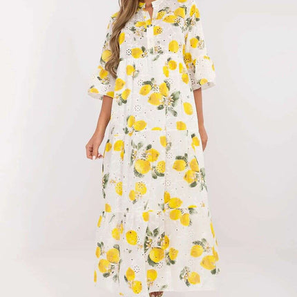 Daydress 212044 Maxi Cotton Boho Dress Beige Oversized