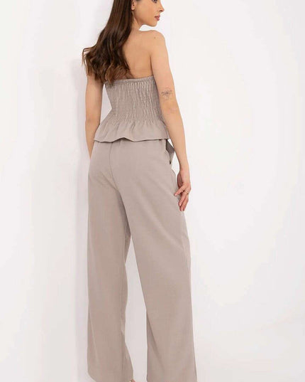 Elegant Women Vest And Pants Set 212274 Draped Silhouette