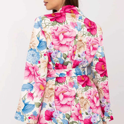 Pink Floral Blazer And Shorts Set For Modern Women