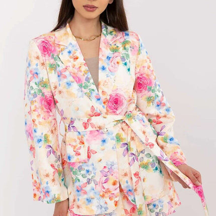 Pink Floral Blazer And Shorts Set For Modern Women