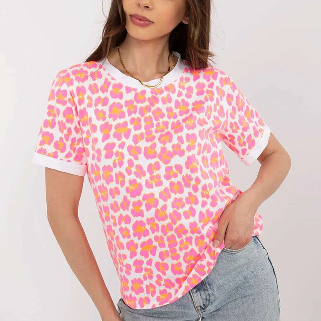 Pink Blouse 212300 Cotton Blend With Elastane Stretch