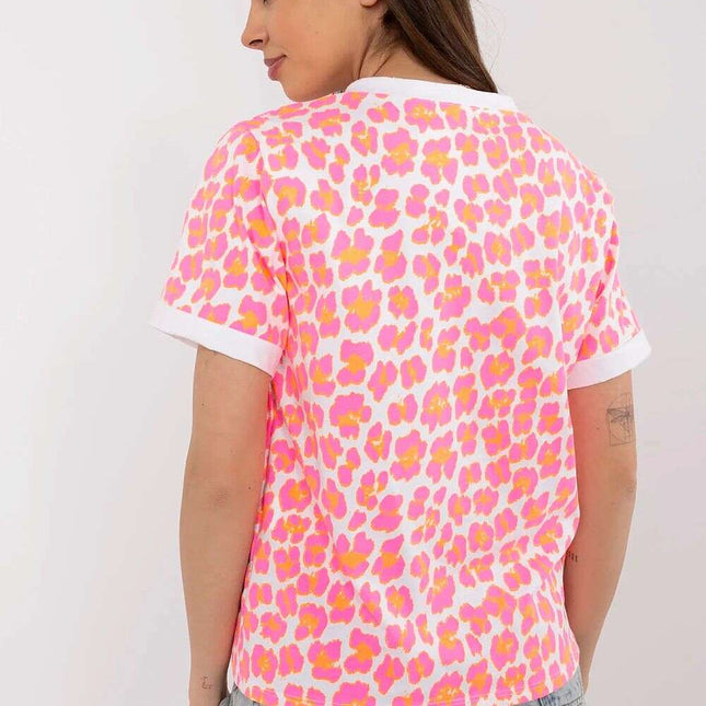 Pink Blouse 212300 Cotton Blend With Elastane Stretch