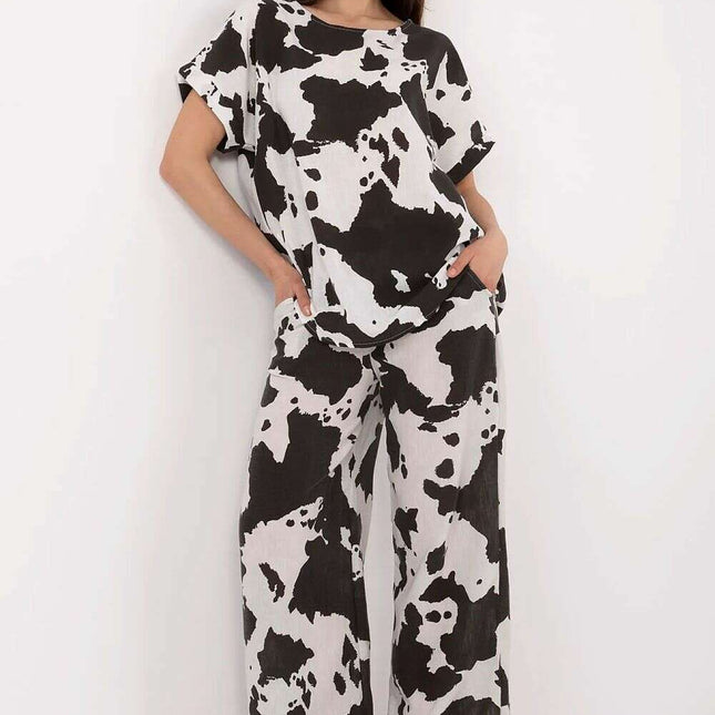 Set Model 212519 Women Two Piece Blouse And Wide Trousers