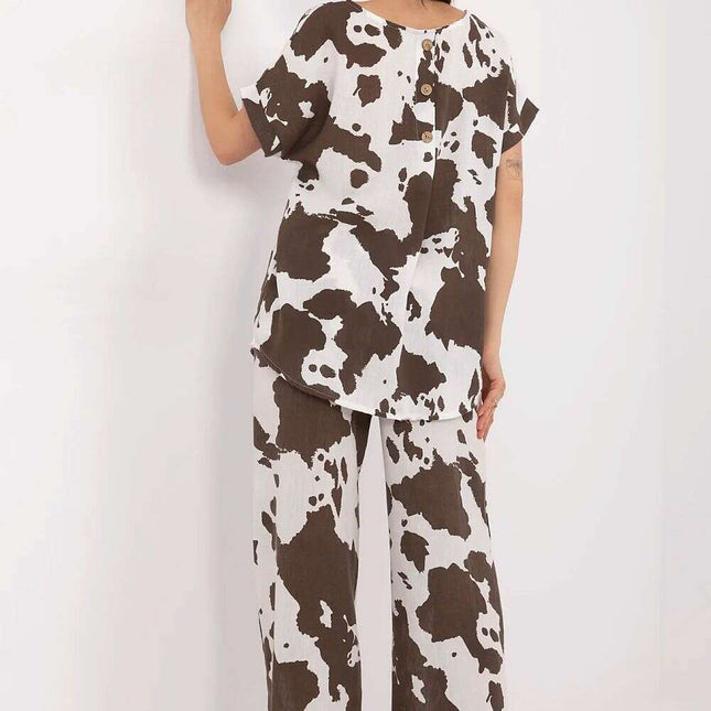 Elegant Women Set 212520 Blouse And Wide Trousers Outfit